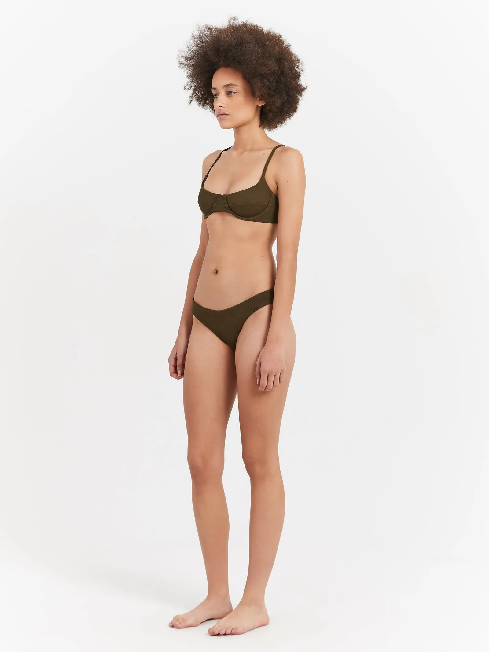 Adira Underwire Bikini Top in Tarmac