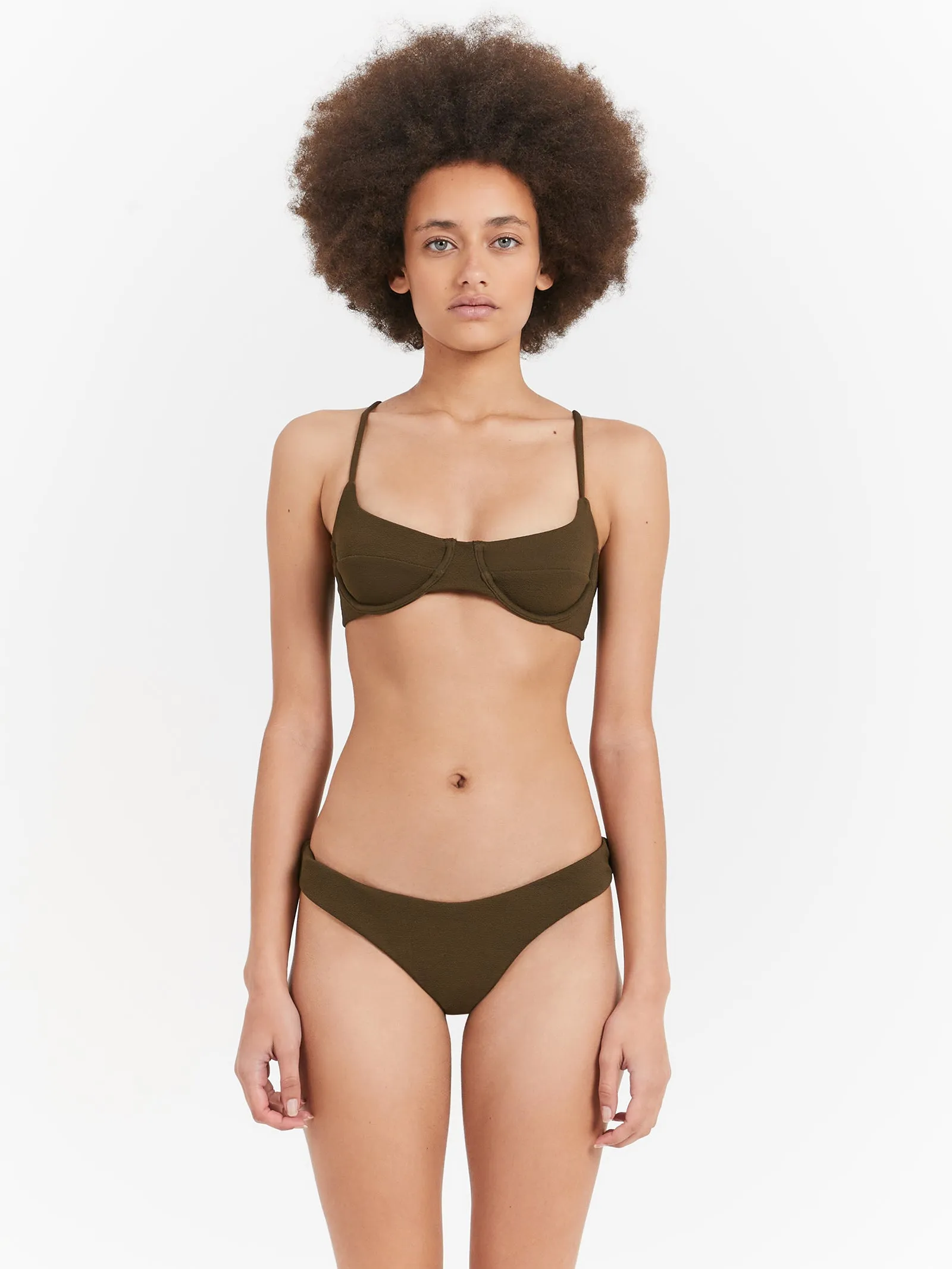 Adira Underwire Bikini Top in Tarmac