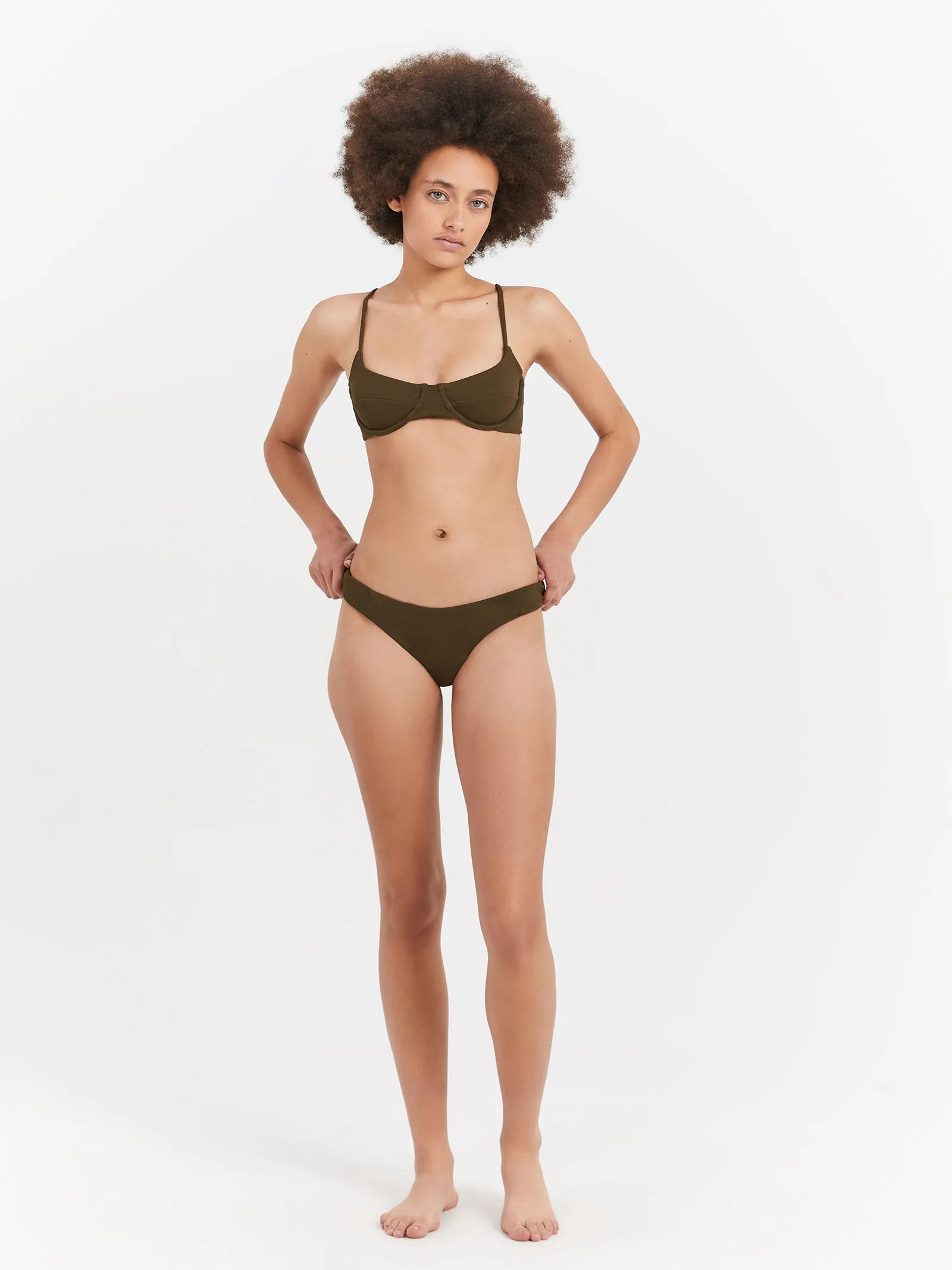 Adira Underwire Bikini Top in Tarmac