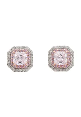 Anastasia Stud Earrings Silver Morganite