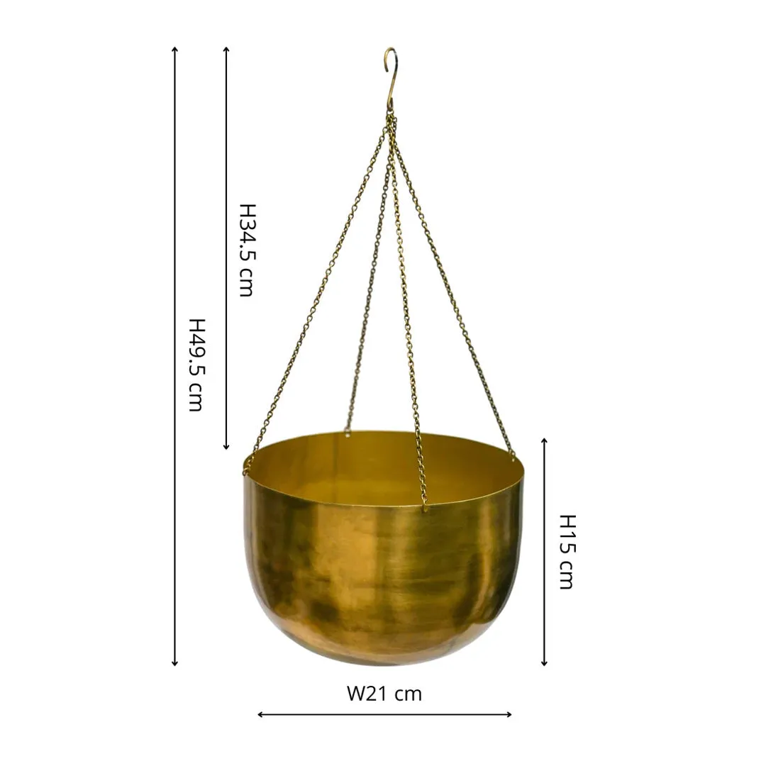 Antique Brass Hanging Planter