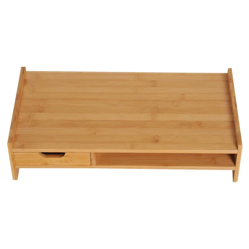 Bamboo Single Drawer Monitor Riser Stand