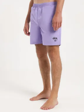 Basic Stock Beach Shorts in Violet