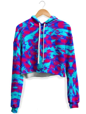 Berry Blast Hypno Splatter Fleece Crop Hoodie