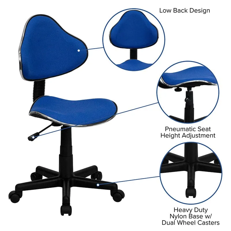 Blue Fabric Swivel Ergonomic Task Office Chair - BT-699-BLUE-GG