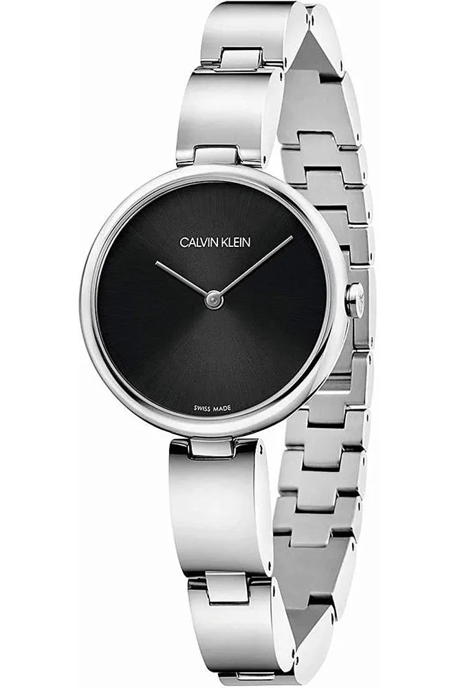 CALVIN KLEINWavy Quartz Black Dial Ladies Watch K9U23141