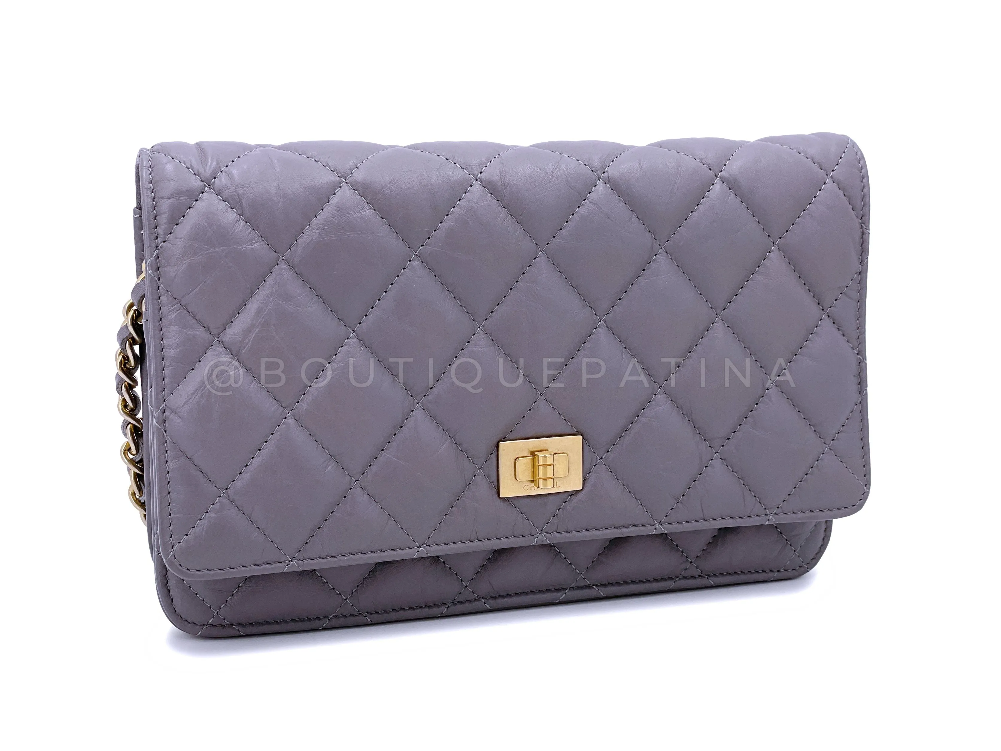 Chanel 2011 Lavender Gray Reissue Wallet on Chain Flap Bag  WOC GHW