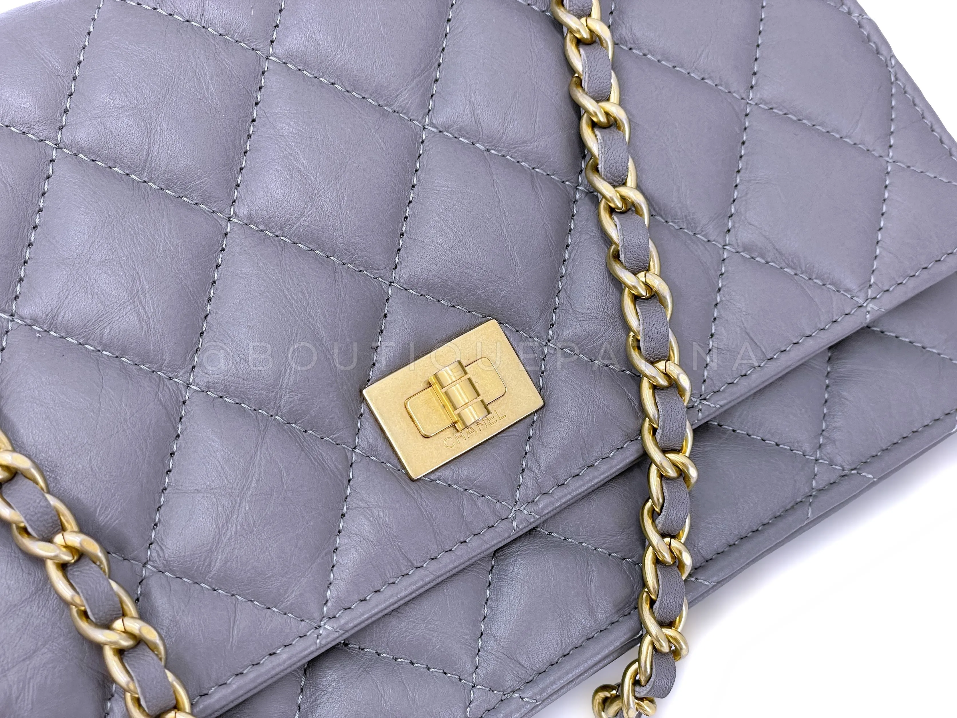 Chanel 2011 Lavender Gray Reissue Wallet on Chain Flap Bag  WOC GHW