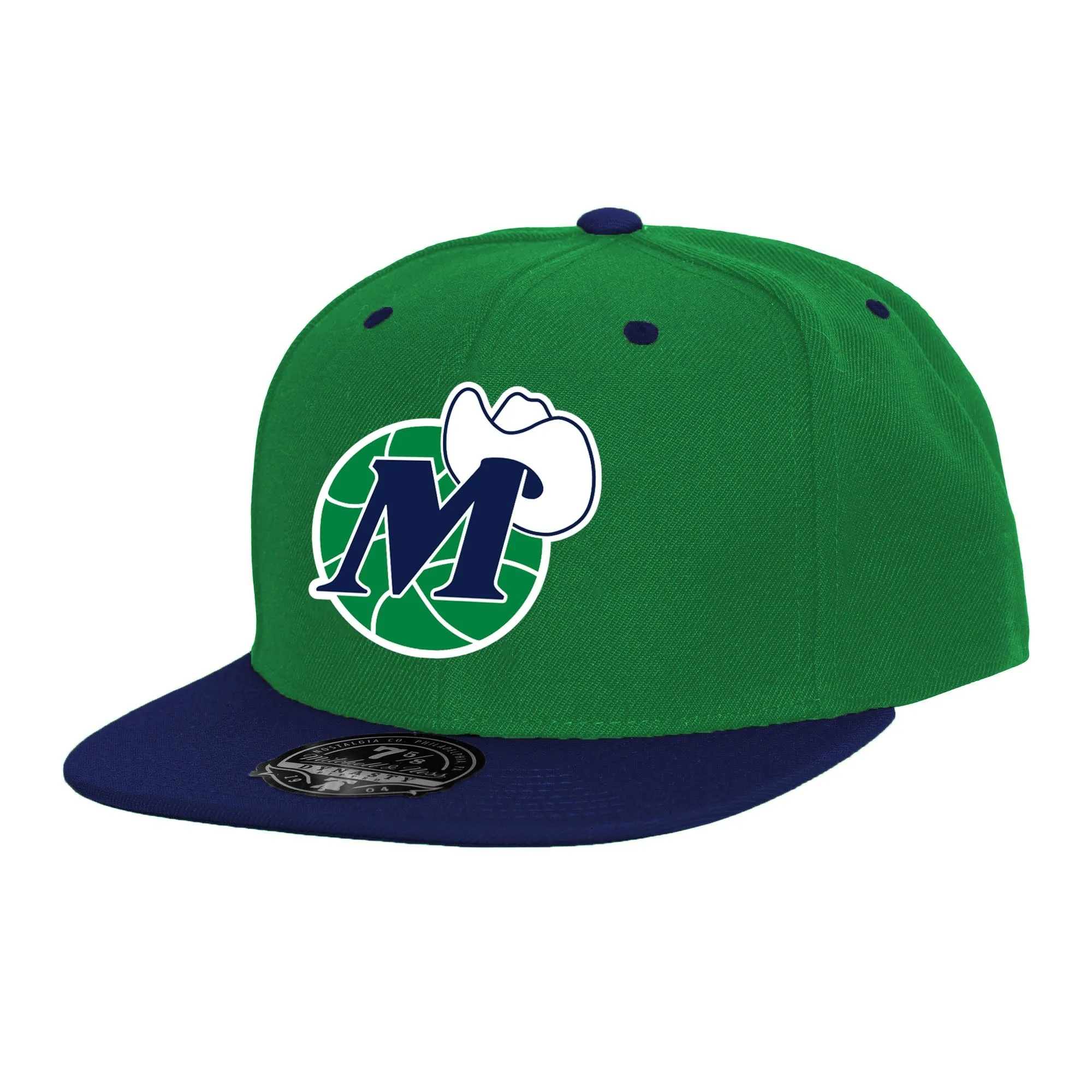 DALLAS MAVERICKS MITCHELL & NESS GREEN M-HAT FITTED CAP