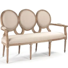 French Triple Back Medallion Settee