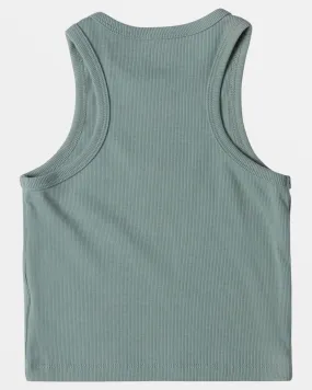 Girls 4-16 Daisy Chain Ribbed Tank Top - Blue Surf