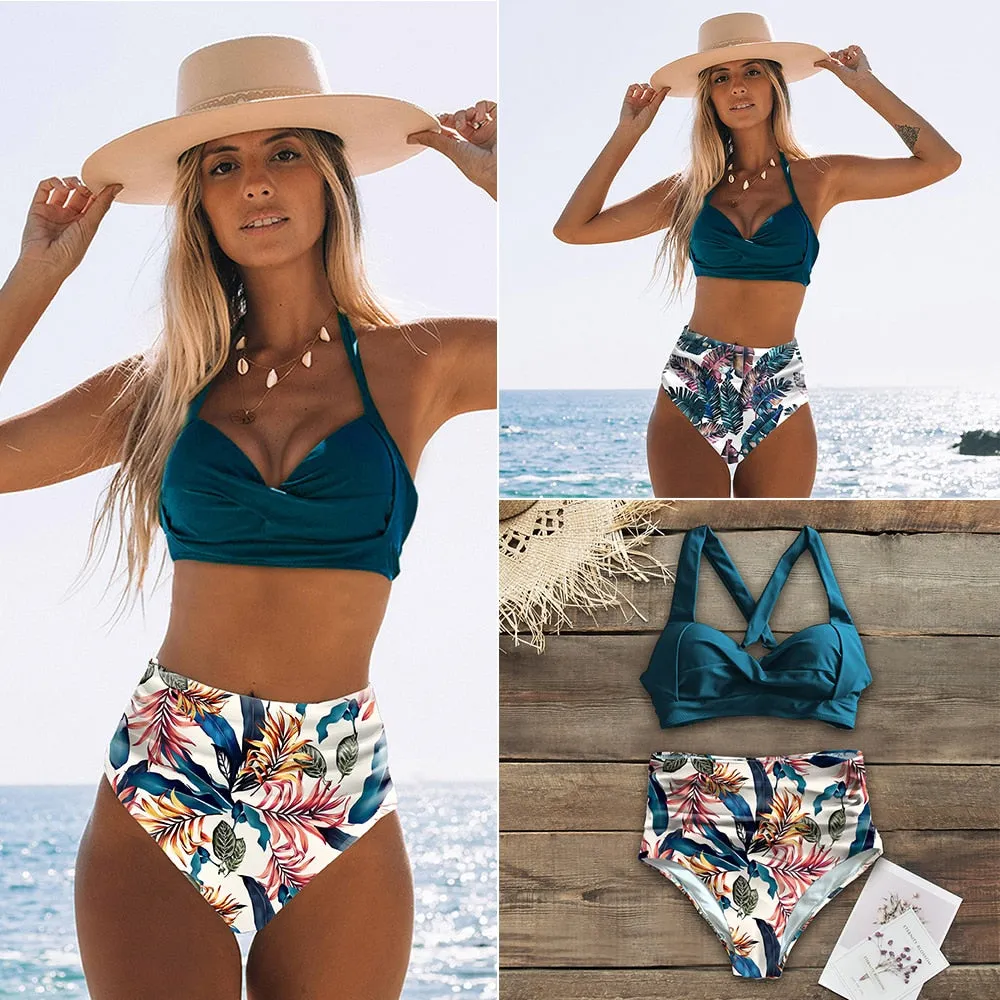 High Waist Bikini Plus Size Swimwear Women Swimsuit Female Bikini Set