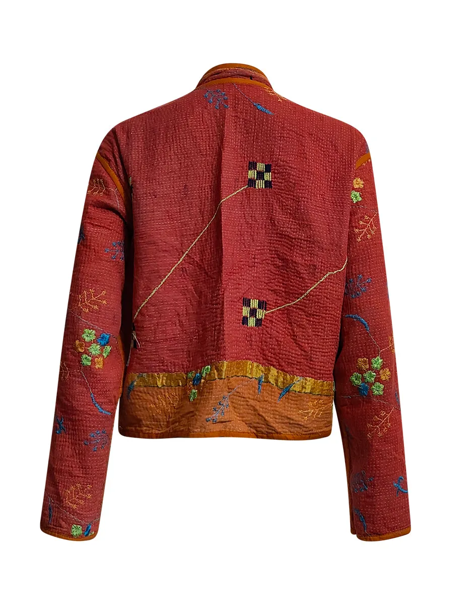 kantha vintage crop jacket amukta