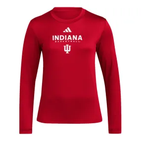 Ladies Indiana Hoosiers Adidas Basketball long Sleeve Crimson T-Shirt