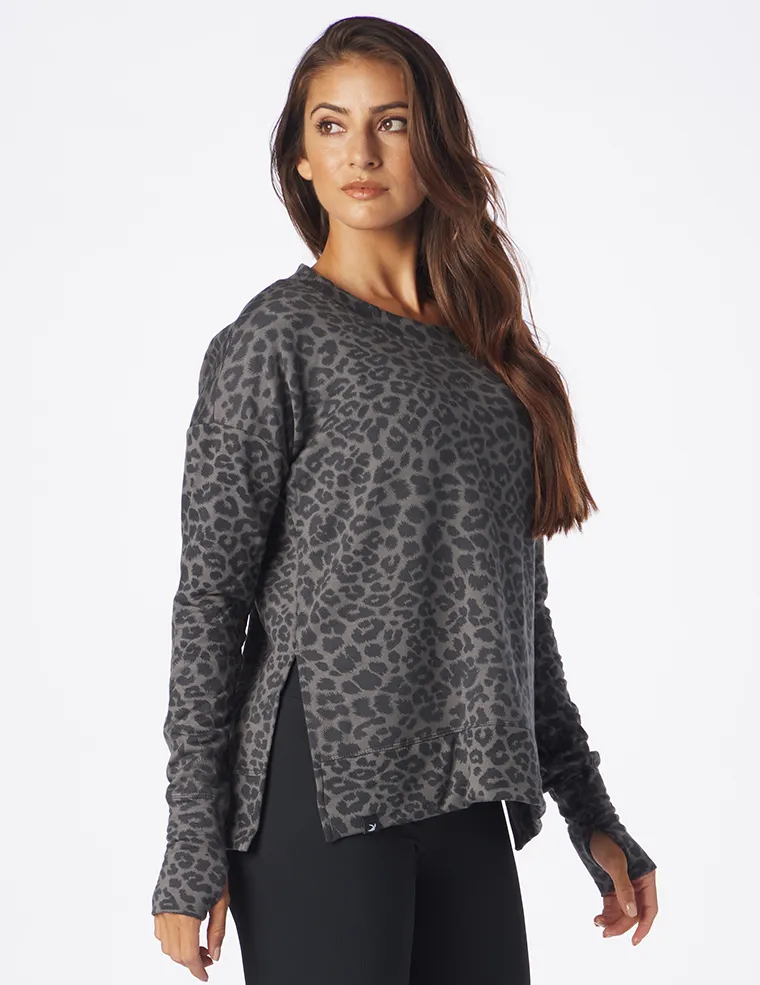 Lounge Long Sleeve: Black Leopard