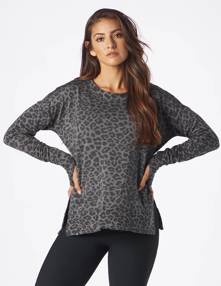 Lounge Long Sleeve: Black Leopard