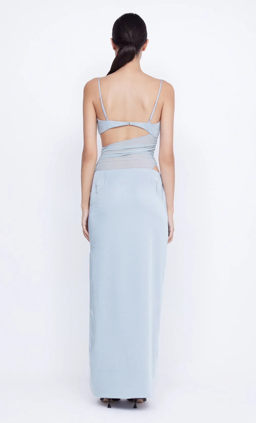 MARI LOU ASYM MAXI DRESS - DOVE BLUE