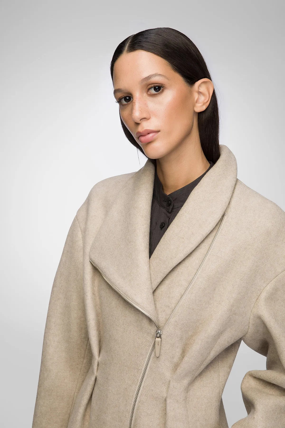 Matilde - Latte Wool Coat