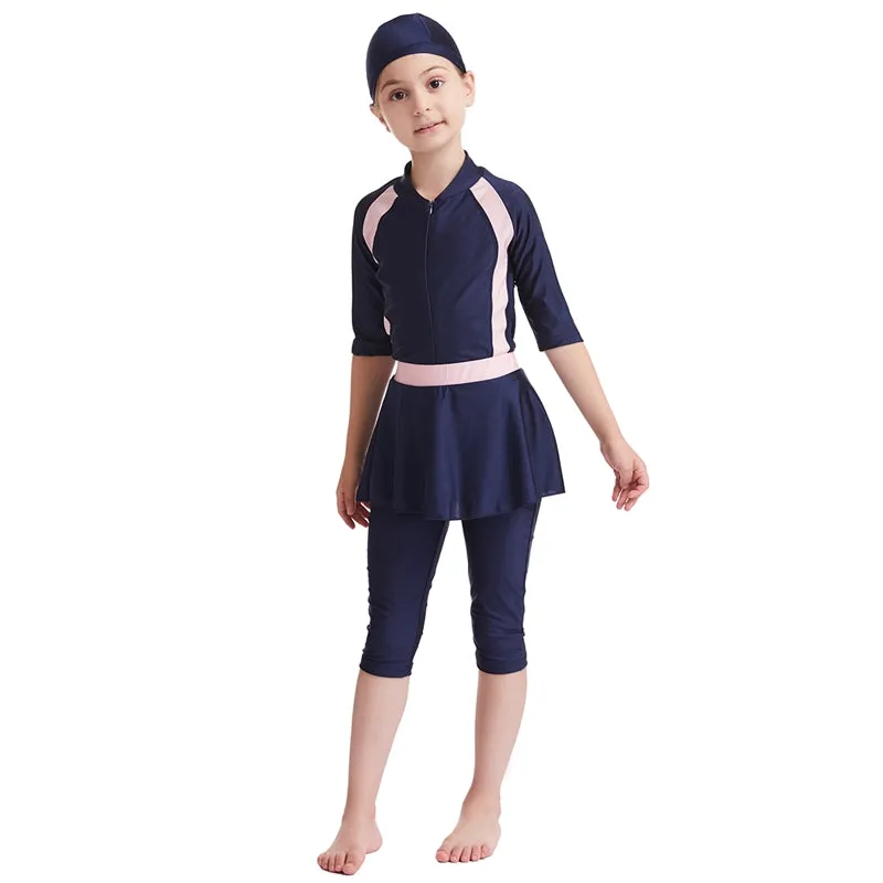 Muslim Girl Burkinis 3 Pieces Set Child Swimwear Swimsuit