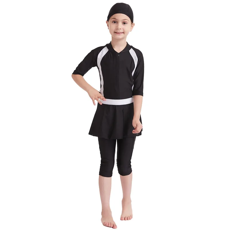 Muslim Girl Burkinis 3 Pieces Set Child Swimwear Swimsuit