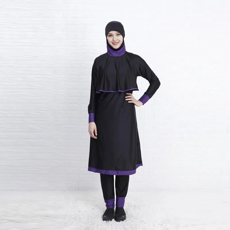 Muslim Women Swimsuit Black Burkinis Muslim Swimwear