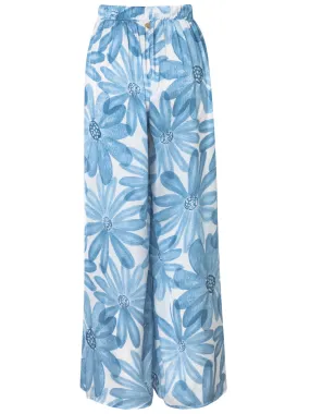 Ocean Lane Blue Flower Ilana Pant ::RET