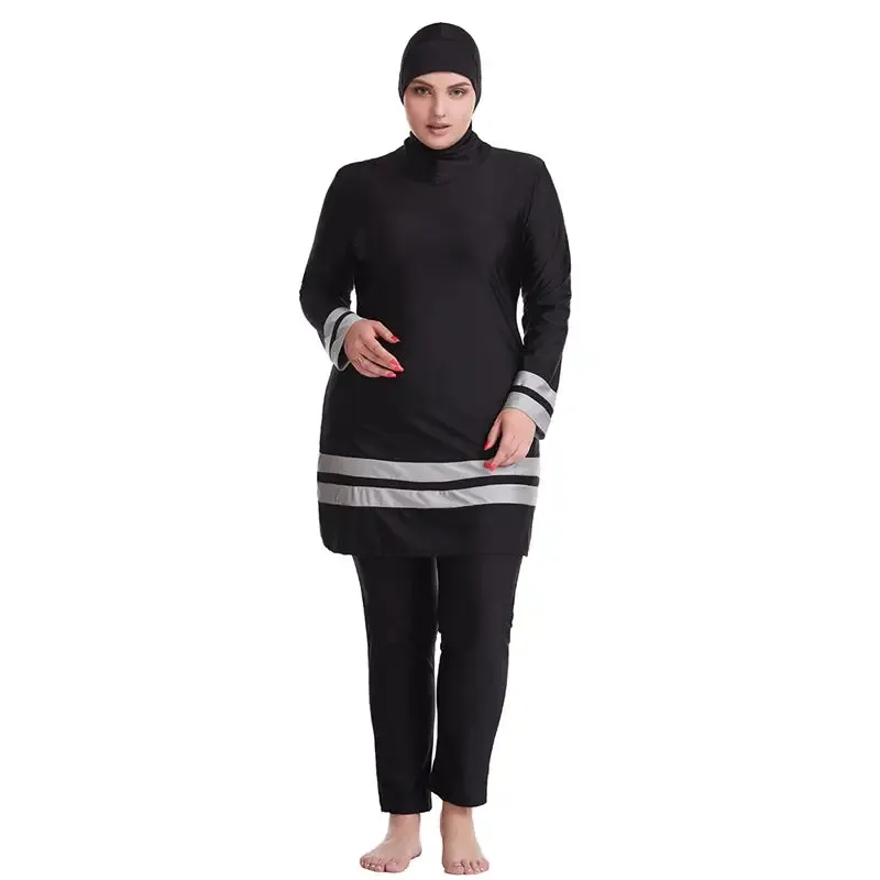 Plus Size Muslim Women Swimwear Swimsuit Burkinis 3 Pieces Set