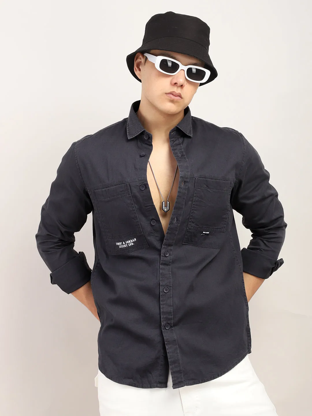 Superflex Stylish Dark Grey Shirt