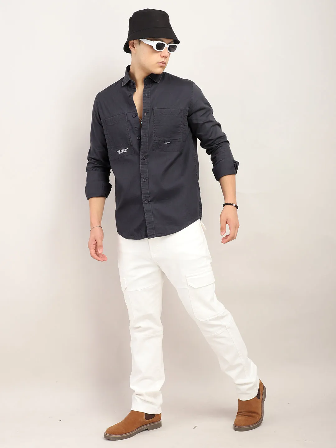 Superflex Stylish Dark Grey Shirt