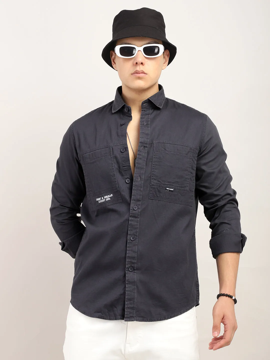 Superflex Stylish Dark Grey Shirt