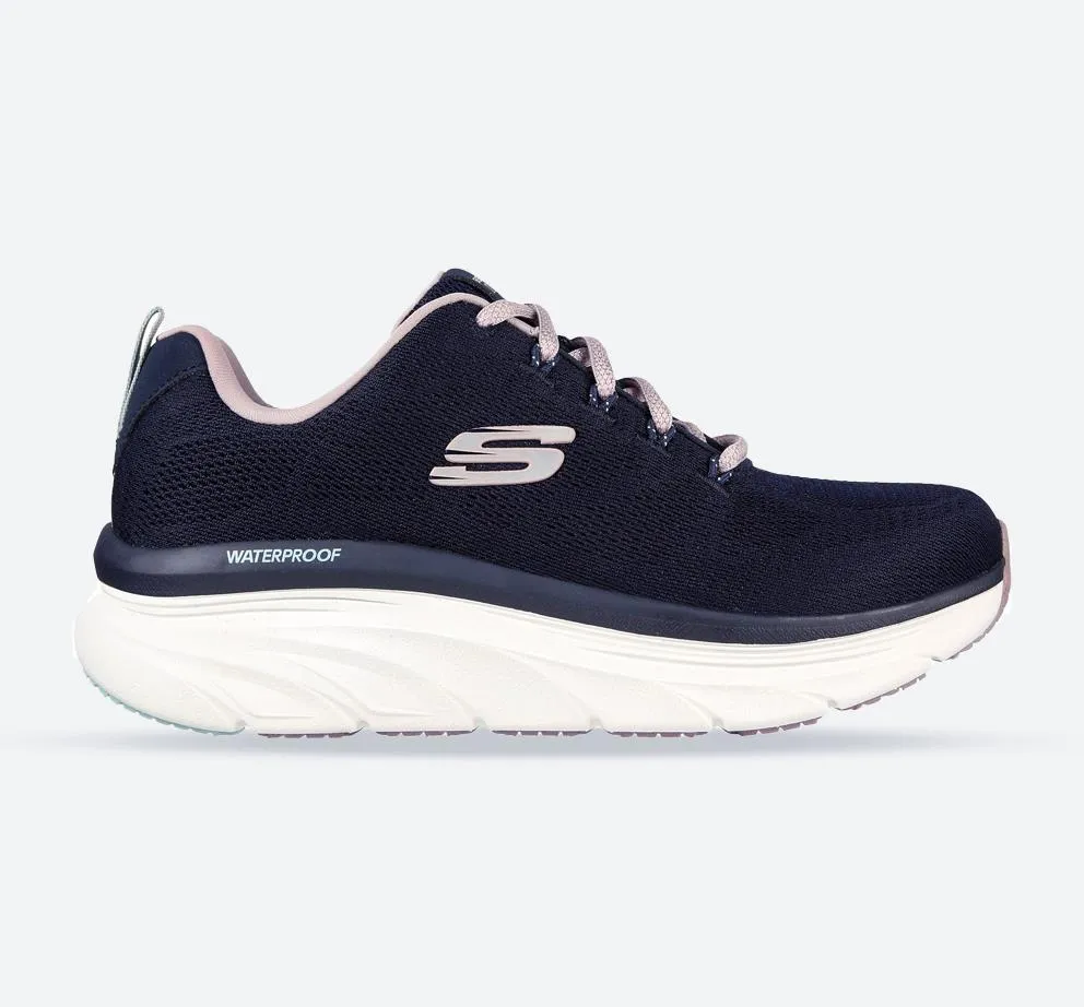 Women's Wide Fit Skechers 149810 D'Lux Walker Get Oasis Sneakers - Navy/Lavender